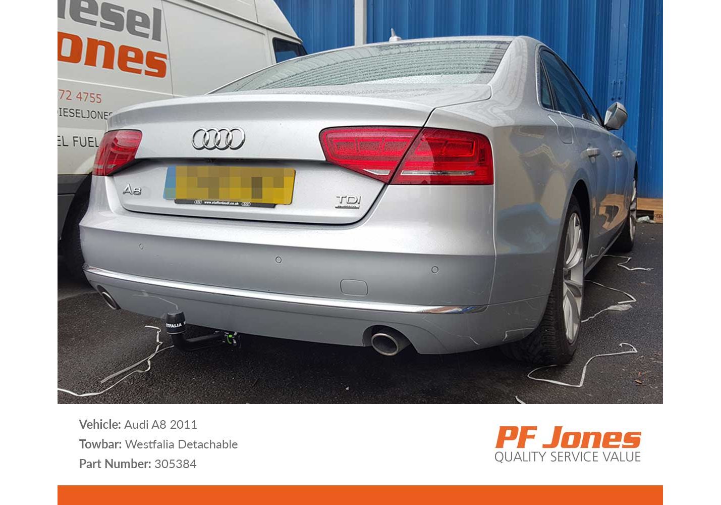 Audi A8 2010 Onwards Westfalia Detachable Towbar